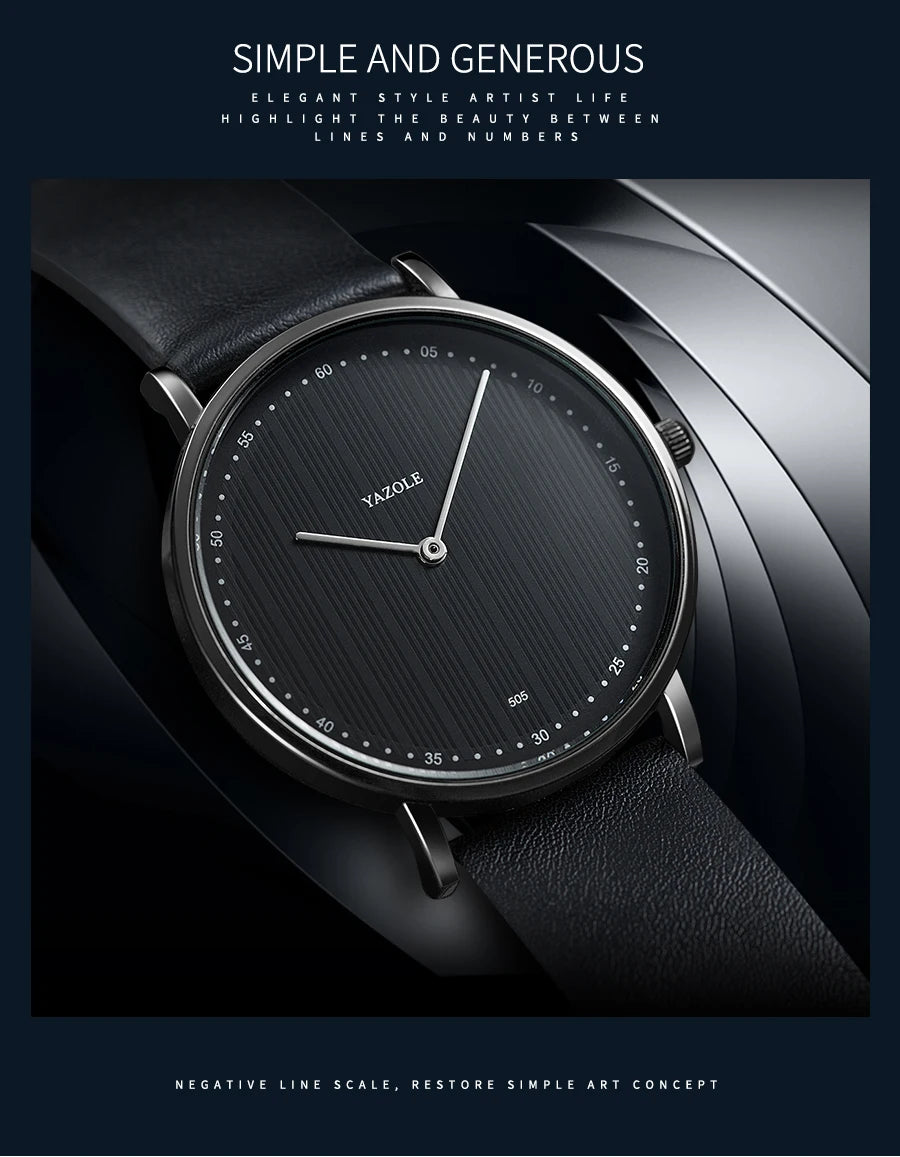 メンズ 腕時計 クォーツ | 極薄 7mm スリム設計 | ビジネス レザーバンド 40mm径 シンプル ミニマル文字盤 ブラック/ブラウン 高級感 カジュアル