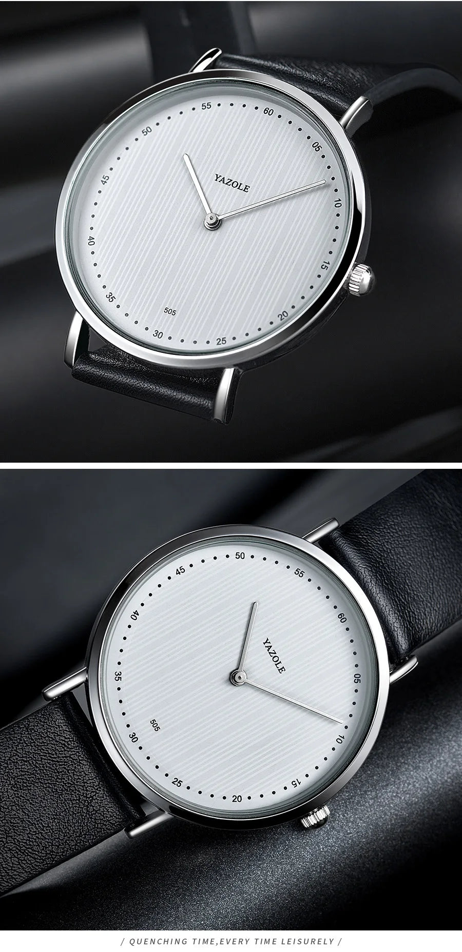 メンズ 腕時計 クォーツ | 極薄 7mm スリム設計 | ビジネス レザーバンド 40mm径 シンプル ミニマル文字盤 ブラック/ブラウン 高級感 カジュアル