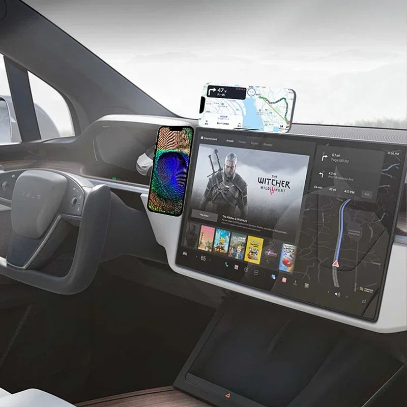 スマホスタンド 磁石式 マグネットホルダー | 強力固定 360度回転 ハンズフリー | 卓上 フレキシブルアーム対応 自宅・オフィス・キッチン用 全機種対応