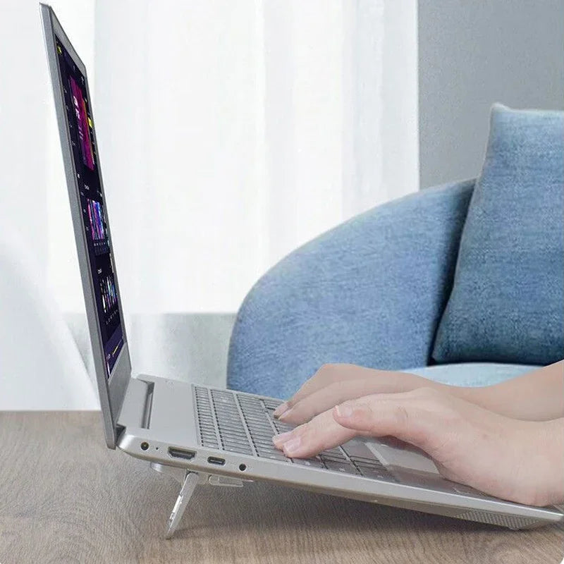 ノートパソコンスタンド 2個セット | 折りたたみ式 極小サイズ | 2段階 角度調整 貼り付けタイプ パソコンスタンド 放熱 冷却 軽量 PCスタンド タブレット対応