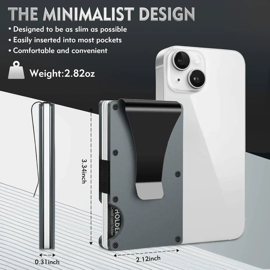 【ミニマリストの理想形】スマートウォレット スリム設計 RFIDブロック カードホルダー & 取り外し可能マネークリップ搭載