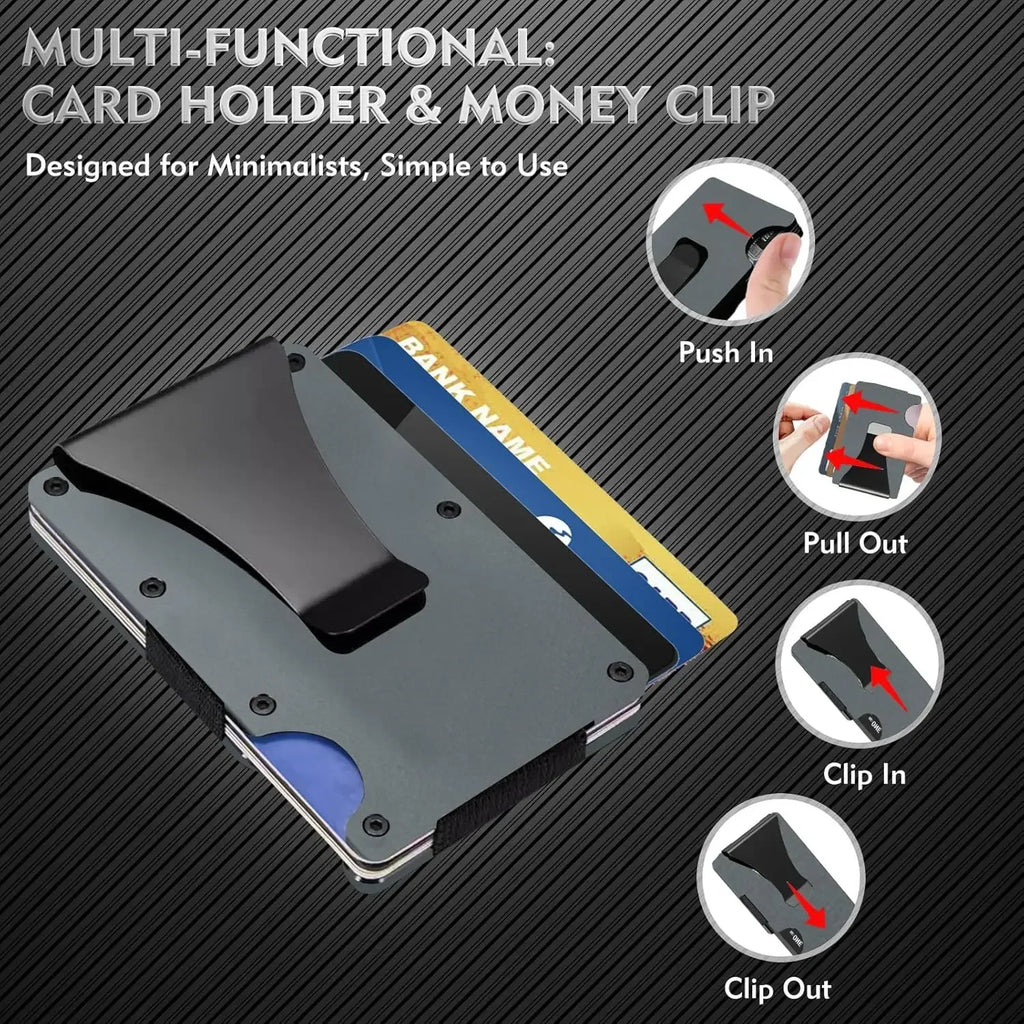 【ミニマリストの理想形】スマートウォレット スリム設計 RFIDブロック カードホルダー & 取り外し可能マネークリップ搭載