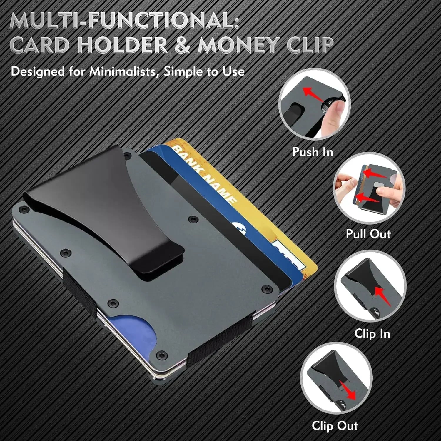 【ミニマリストの理想形】スマートウォレット スリム設計 RFIDブロック カードホルダー & 取り外し可能マネークリップ搭載