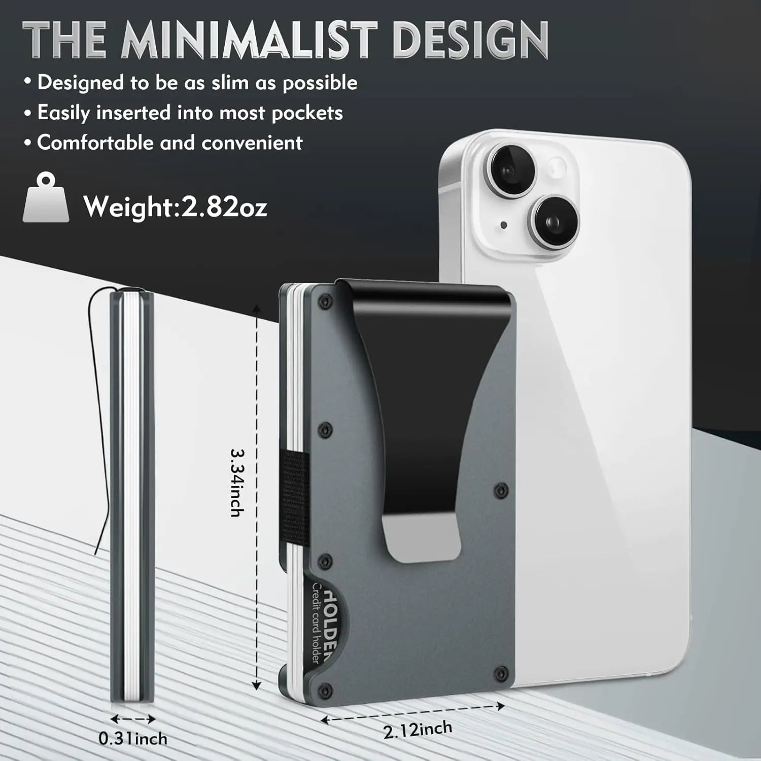 【ミニマリストの理想形】スマートウォレット スリム設計 RFIDブロック カードホルダー & 取り外し可能マネークリップ搭載