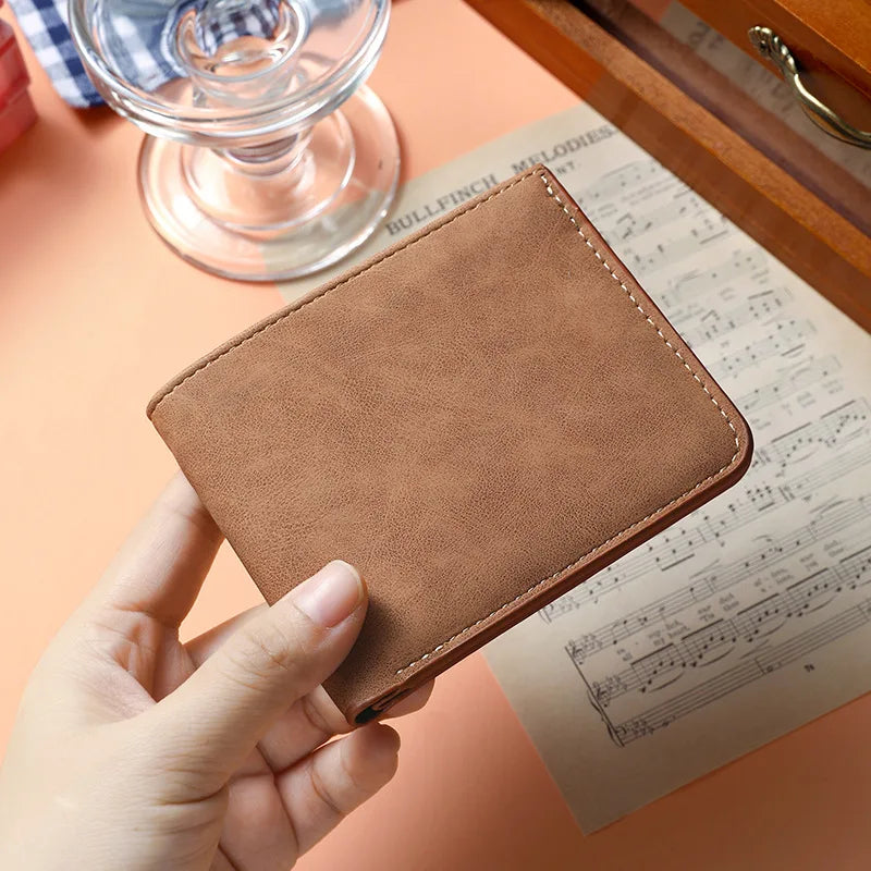 メンズ 二つ折り財布 超薄型 1cm | 軽量 50g ミニマル ウォレット | カードホルダー 札入れ PUレザー スリム設計 キャッシュレス ビジネス カジュアル 全2色