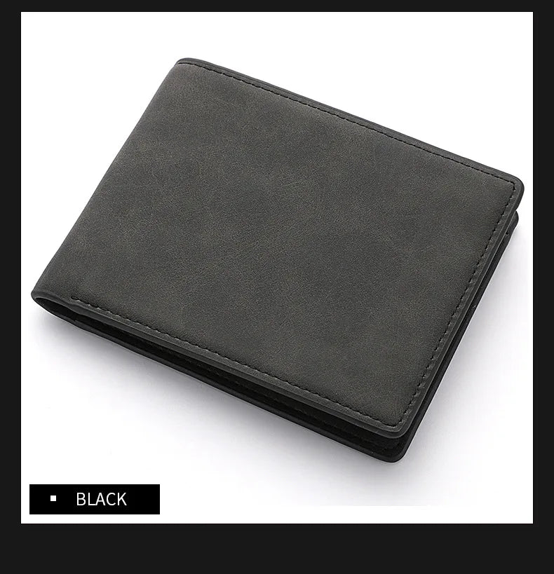 メンズ 二つ折り財布 超薄型 1cm | 軽量 50g ミニマル ウォレット | カードホルダー 札入れ PUレザー スリム設計 キャッシュレス ビジネス カジュアル 全2色