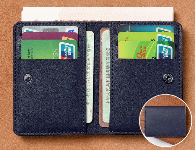 超薄型 カードケース 財布 1cm | 軽量 51g スリムウォレット | 免許証 銀行カード お札入れ PUレザー ユニセックス ミニマル ビジネス カジュアル 全5色