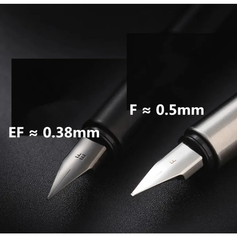 次世代 万年筆 0.38mm 極細字 | 回転式インク吸入機構搭載 | 分解不要で簡単補充 高耐久イリジウムペン先 メタルボディ スムーズな書き味 ビジネス 学習用