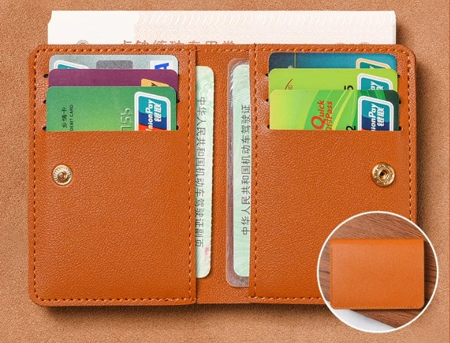 超薄型 カードケース 財布 1cm | 軽量 51g スリムウォレット | 免許証 銀行カード お札入れ PUレザー ユニセックス ミニマル ビジネス カジュアル 全5色