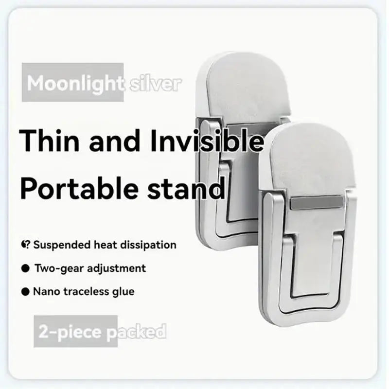 ノートパソコンスタンド 2個セット | 折りたたみ式 極小サイズ | 2段階 角度調整 貼り付けタイプ パソコンスタンド 放熱 冷却 軽量 PCスタンド タブレット対応