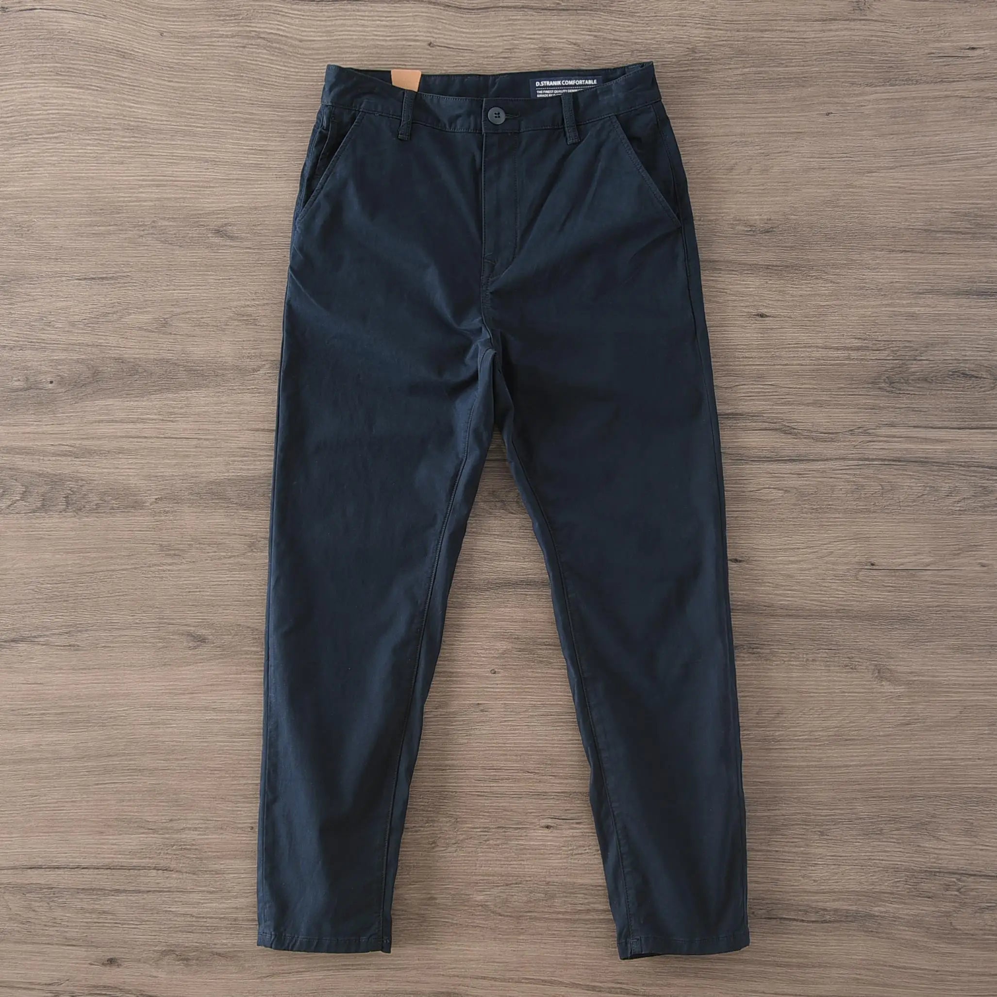 メンズ コットン チノパン | 形状安定・アイロン不要 | ストレートフィット 綿パンツ 丈夫な高密度生地 カジュアル ビジネス対応 ワークパンツ カーキ