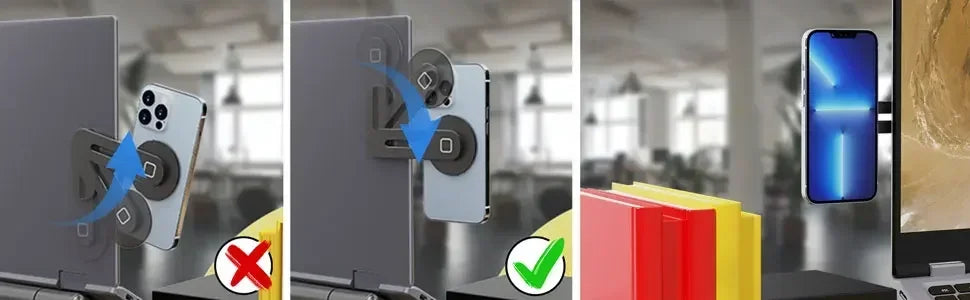 スマホスタンド 磁石式 マグネットホルダー | 強力固定 360度回転 ハンズフリー | 卓上 フレキシブルアーム対応 自宅・オフィス・キッチン用 全機種対応