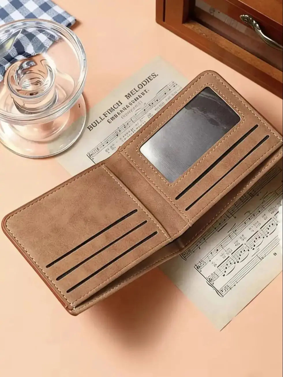 メンズ 二つ折り財布 超薄型 1cm | 軽量 50g ミニマル ウォレット | カードホルダー 札入れ PUレザー スリム設計 キャッシュレス ビジネス カジュアル 全2色