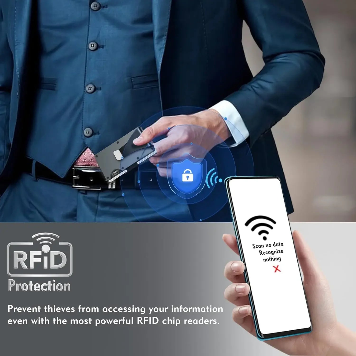 【ミニマリストの理想形】スマートウォレット スリム設計 RFIDブロック カードホルダー & 取り外し可能マネークリップ搭載