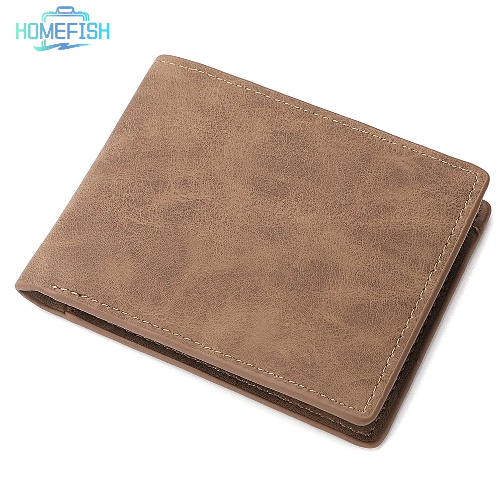 メンズ 二つ折り財布 超薄型 1cm | 軽量 50g ミニマル ウォレット | カードホルダー 札入れ PUレザー スリム設計 キャッシュレス ビジネス カジュアル 全2色