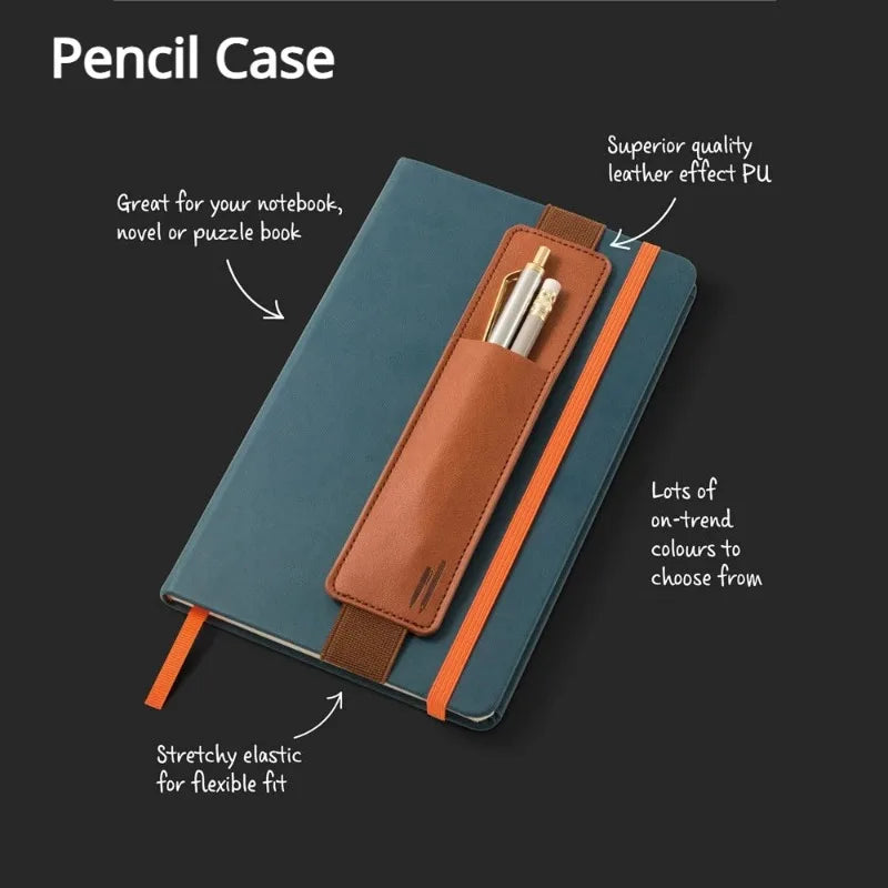 手帳用 ペンホルダー ゴムバンド付き | 1本/2本差し 全6色 | PUレザー ペンケース ブックバンド ノート 持ち運び スリム コンパクト ビジネス 学校